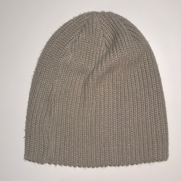 Quicksilver Tan Knit Beanie w/ Embroidered Logo - Picture 2 of 6